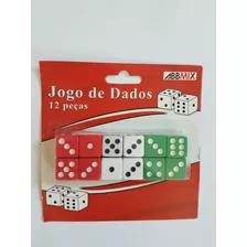 Dados Coloridos Para Jogos Kit Com 12 Unidades