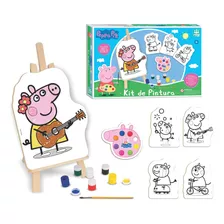 Kit Pintura Peppa Pig Cavalete Infantil Nig Brinquedos Kids