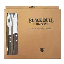 Set 8 Piezas Cubiertos Black Bull Bbq Parrilla Cocina