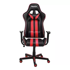 Cadeira Gamer Moob Nitro Reclinável 180º Com Almofadas Para Lombar E Pescoço E Regulagem De Altura preto/vermelho