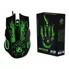 Mouse Gamer Estone X9 Usb Led Óptico 2400 Dpi 6 Botões T56