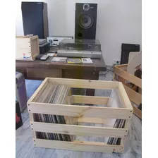 Caja De Madera Para Tus Discos De Vinilo Batea Organizador