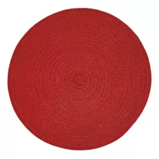 Set 6 Individuales Circulares Trenzados Color Rojo