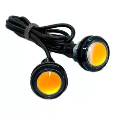 Guiños Led Para Moto - Con Lupa - Ojo De Aguila Ambar X 2