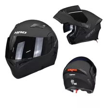 Casco Abatible Para Moto Hro 3400dv Negro Mate Con Luz Stop 