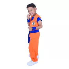 Fantasia Infantil Goku + Cabelo Super Sayajin Blue 1a10 Anos