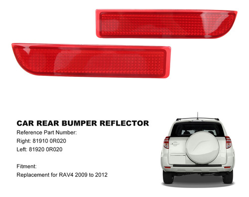 Reflector De Parachoques Trasero De Coche Para Toyota Rav4 Foto 3