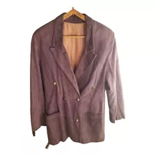 Saco Blazer De Gamuza Color Violeta Mujer Vintage