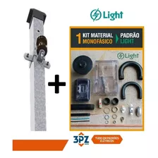 Postes Aço Galvanizado 6mts + Kit Material Monofásico Light