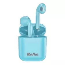 Auriculares Bluetooth Kolke Kab 479 Estuche Tws Manos Libres Color Celeste