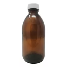 10 Frasco Envase Botella De Vidrio Ambar 250 Ml Con Tapa
