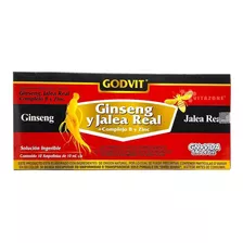 Ginseng Royal Jelly 10 Ampolletas De 10 Ml Godvit Jalea Real