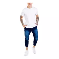 Calça Jeans Jogger Masculina Elastano Com Punho Premium 