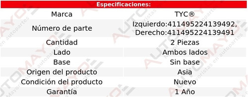 (2) Faros Delanteros S/base Tyc Shadow Dodge 89-94 Foto 2