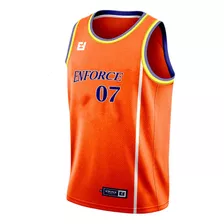 Camiseta Regata Basquete Treino Academia Laranja Enforce