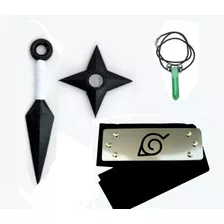 Kit Naruto Kunai + Shuriken + Bandana + Colar Tsunade