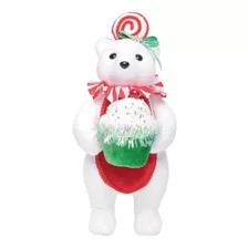 Urso Decorativo Com Cupcake Bco/vrm/vrd 32x14x14 1023708