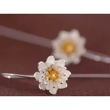 Pendientes Flor De Loto Plata 925 Finos