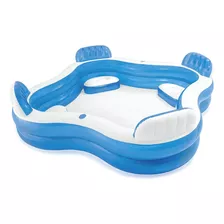 Piscina Familiar Com Assentos E Porta Copos 990 Litros Intex