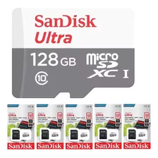 Kit 5 Cartão Memória Micro Sd Sandisk 128gb Classe 10 Ultra