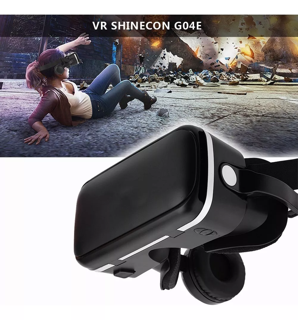 Para Vr Shinecon Realidad Virtual 3d Vr Gafas W/auriculares