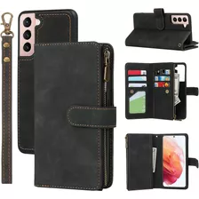 Funda Para Samsung Galaxy S22 Ultra Negra, Tarjetero,sopo...