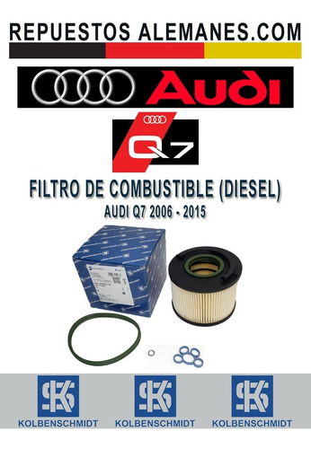 Filtro Diesel Audi Q7 3.0l 2006-2015 Original Aleman Ks Foto 3