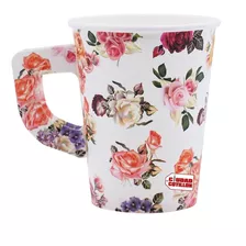 Vasos Descartables Polipapel Taza Vintage Flores X 6 - Cc