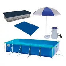 Kit Piscina 7600 L + Filtro 110v + Capa/forro + Guarda Sol