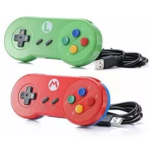 Controle Snes Usb Super Mário & Luigi