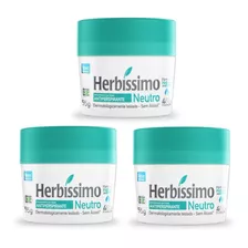 Kit 3 Desodorante Creme Herbissimo Neutro 55g Fragrância Neutro