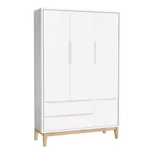 Guarda-roupa Retrô 3 Portas Classic Branco/natural - Reller