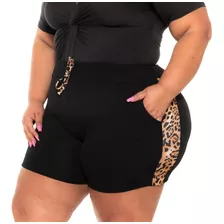 Bermuda Feminina Plus Size Shortinho Malha Crepe Levinho Top