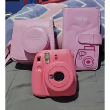 Cámara Instax Mini 9 Rosa+ Estuche + Funda Fujifilm Instax 