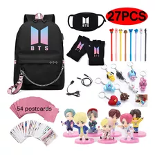 Mochila Antirrobo 35l Bts 27pcs/set Muñecas, Gorra, Máscara