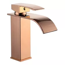 Torneira Misturador Monocomando Banheiro Cascata Rose Gold