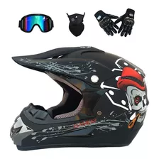 Casco De Motocross Tiandu, Con Gafas, Guantes Y Pasamontañas