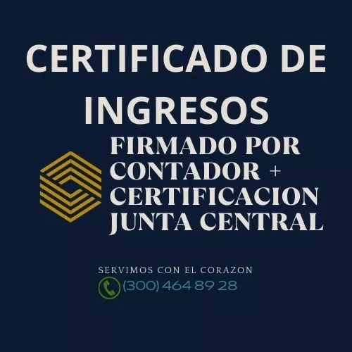 Certificado De Ingresos Contador Público Servicios Contables