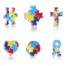 Set Pin Broche Metálico Concientización Autismo Rompecabezas