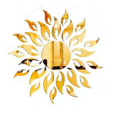 Espelho Decorativo Acrílico Dourado Sol 100cm C/gabarito Ok
