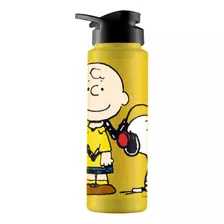 Garrafa Agua Squeeze Snoopy 750ml Amarela Bpa Free