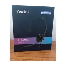 Headset Com Fio Yealink Modelo Uh34 Lite Duplo Teams