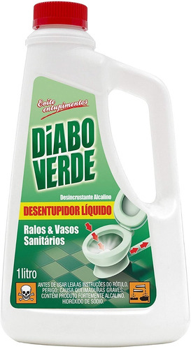 Desentupidor Vasos Sanitário Pias Ralos Liquido Diabo Verde