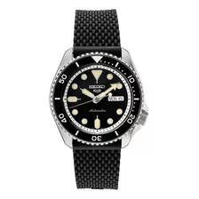 Reloj Deportivo Seiko 5 De Acero Inoxidable Negro Para Hombr