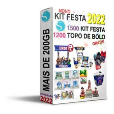 Kit 2022 Festa Prontas Arquivo Corte Silhouette Topo De Bolo