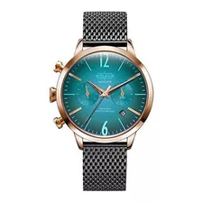 Soldador Moody Malla De Acero Inoxidable Hora Doble Reloj Ro