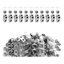 100 Pcs Portagafete Metalico Con Banda Plastica Y Broche