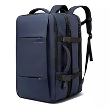 Mochila Executiva Para Viagem Expansível Entre 27-40 Litros Cor Azul