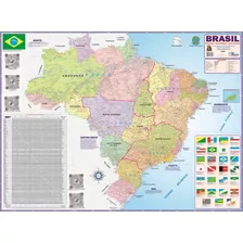 Mapa Brasil Político Estatístico Rodoviário Escolar Poster Atualizado