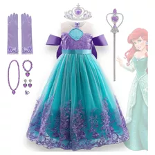 Disfraz Vestido Princesa Ariel - Disfraz Sirenita + Accesorios